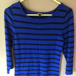 Striped sweater with 3/4 sleeves
